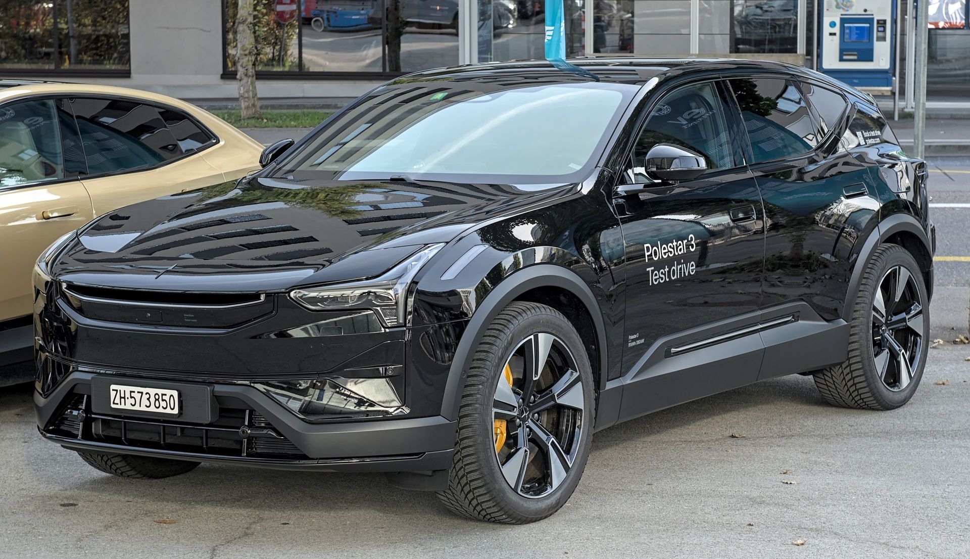 Polestar 3 electric SUV in black on a city street